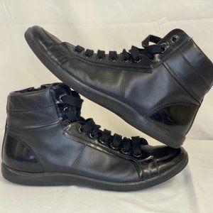 Prada Black Leather High Tops